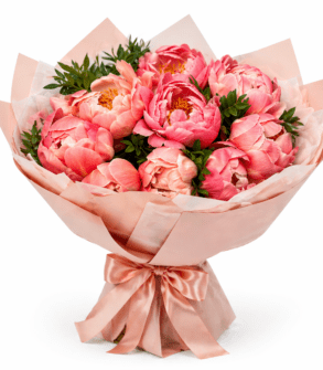 Buchet 9 bujori Corai