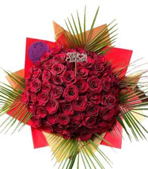 Buchet Te Iubesc 65 de trandafiri