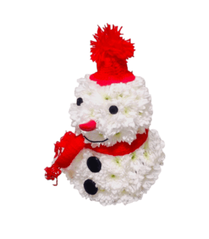 Om de zăpadă 3 D din flori