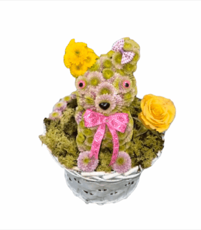 Pisica din flori-animal 3 D