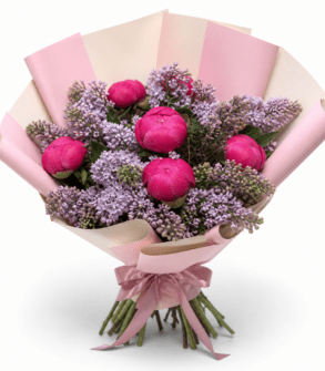 Buchet de Paste - Liliac și Bujori