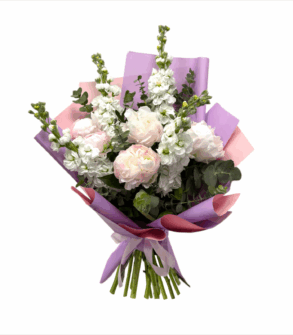 Scented Bouquet with Peonies and Mathiola