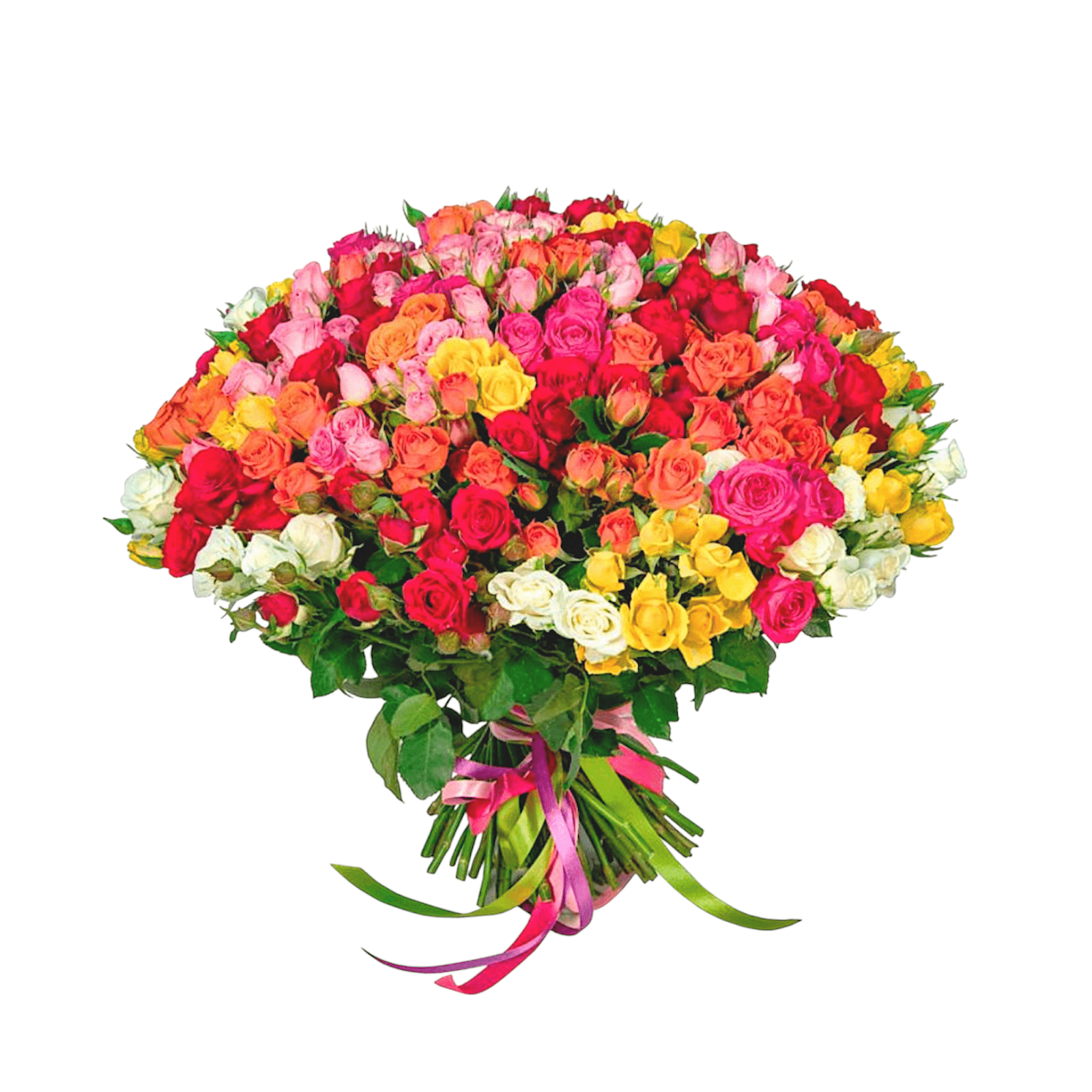 Buchet 101 Mini Trandafiri colorați