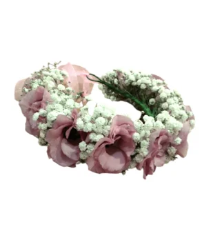 Coroniță roz cu Lisianthus ieftina oferta