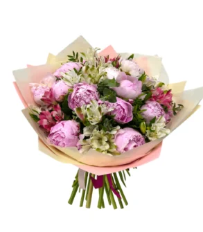 buchet deosebit superb alstroemeria bujori iubita mama colega zi nastere