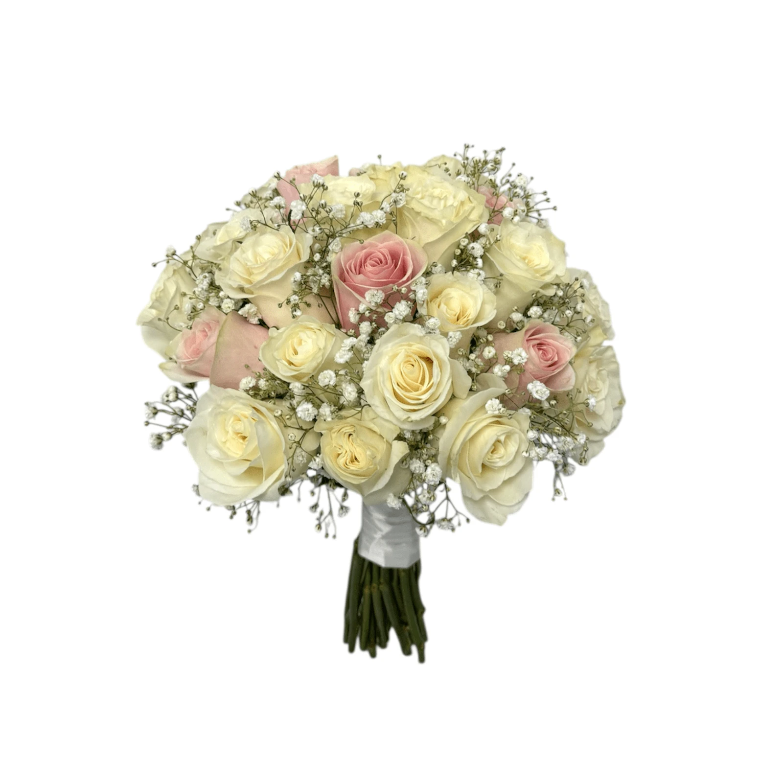 Buchet Mireasa Trandafiri albi și roz Nunta cununie civila