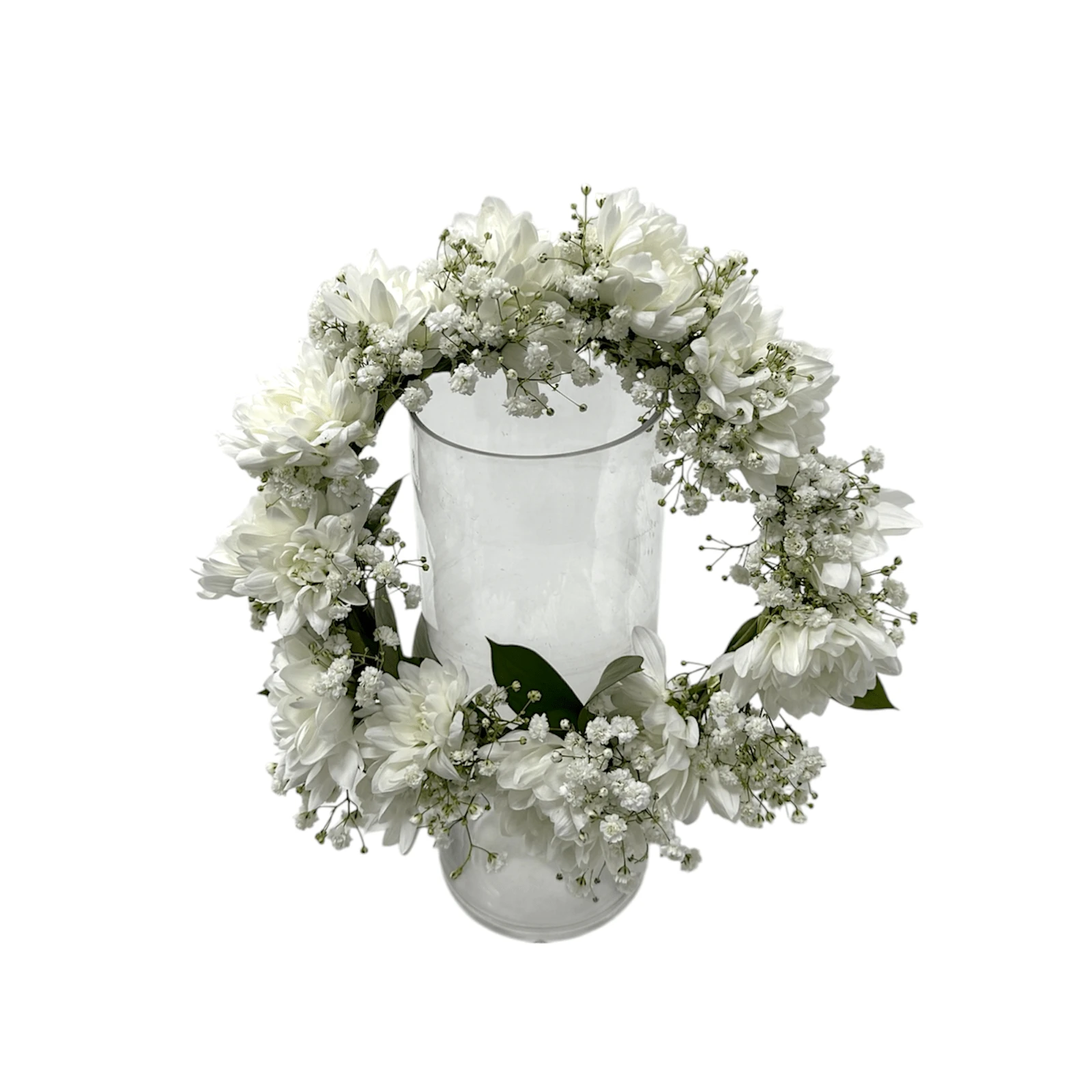 Coroniță din Crizanteme flori albe pentru scoala premiere servare