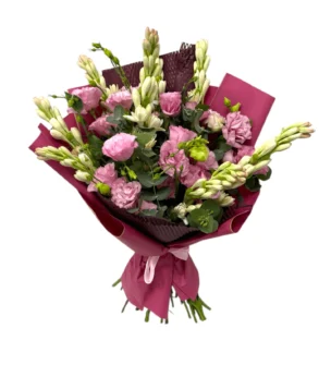 Buchet Tuberoze și Trandafiri Japonezi special