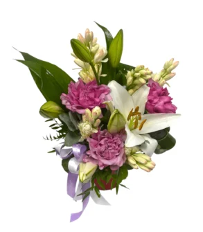 Aranjament ieftin Tuberoze in vas ceramic doamne curieri