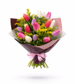 Mărțișor Bouquet with 15 Tulips