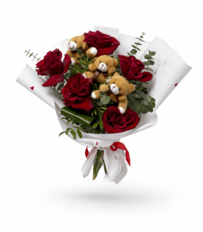 Buchet Ursuleti și Trandafiri flexati