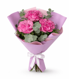 Buchet 3 Trandafiri Mov creti
