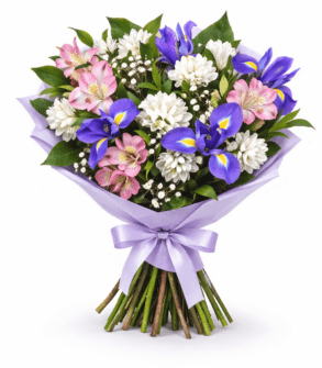 Buchet Ghiocei și Iriși Mov