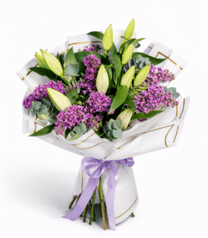 Buchet Liliac Olandez și Crini parfumați