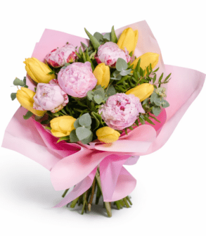 May Peonies and Tulips Bouquet