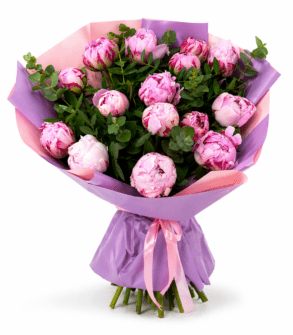 15 Bujori - Buchet roze